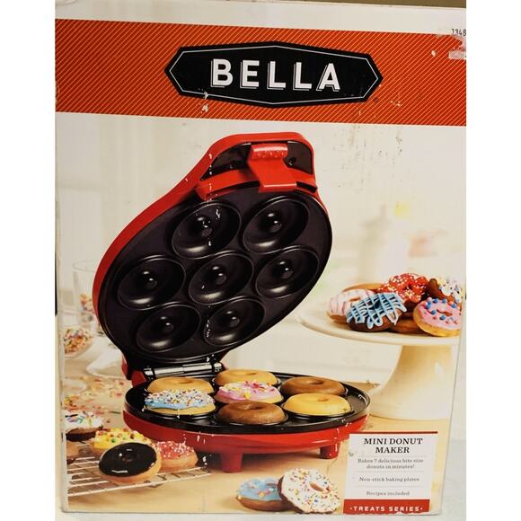 Bella Treats Series Mini Donut Maker Makes 7 Bite Size Donuts Non Stick NIB - Picture 1 of 5